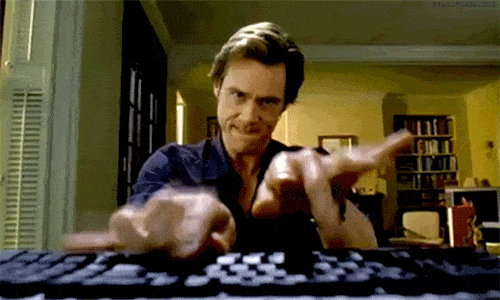 Typing LinkedIn outreach templates gif