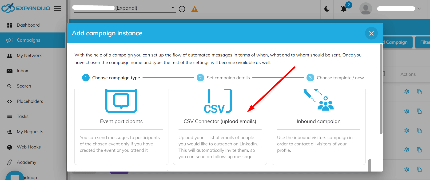 Expandi CSV connector