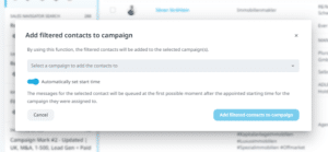 assign selected contacts to campaign Expandi