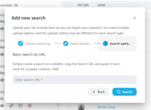 Enter search URL Expandi