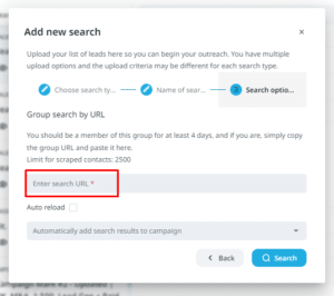 how to search by group in Expandi