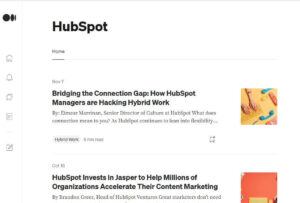 A screenshot of HubSpot's Medium articles