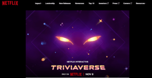 A screenshot of Netflix's interactive triviaverse