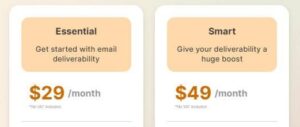 A screenshot of Lemlist's email domain warmup pricing