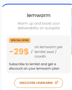 A screenshot of Lemwarm's pricing