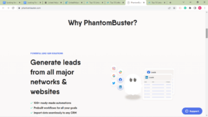 a screenshot of PhantomBuster's website