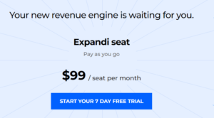 A screenshot of Expandi's pricing plan