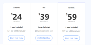 A screenshot of Smartreach's pricing plans for individuals