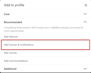 linkedin how to add certification