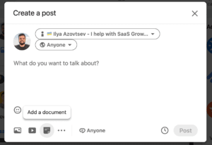 “Post document in Linkedin