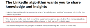 how does linkedin algorithm work