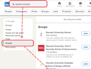 how to find alumni at companies on LinkedIn