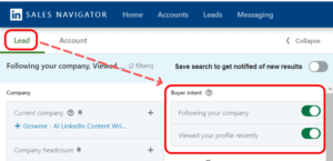 LinkedIn sales navigator search filters