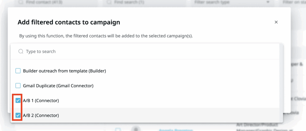 Filter contacts in Linkedin InMail outreach campagnes