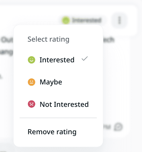 Expandi Global Inbox rating options