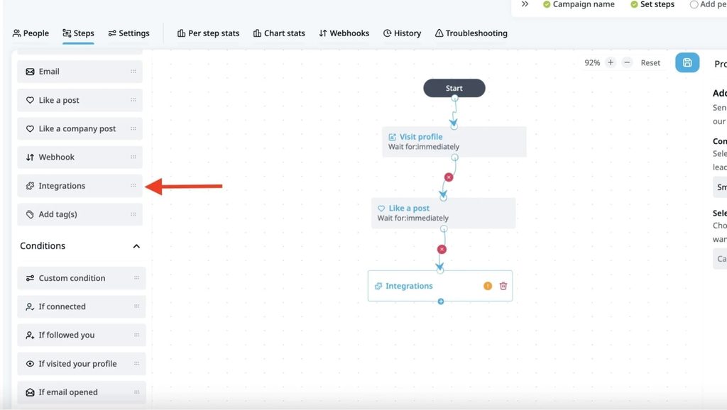 expandi outreach flow with smartlead integration