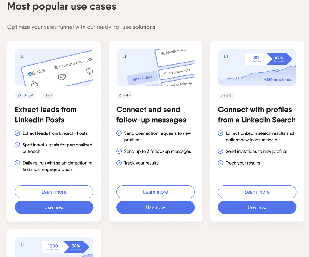 phantombuster most popular linkedin use cases