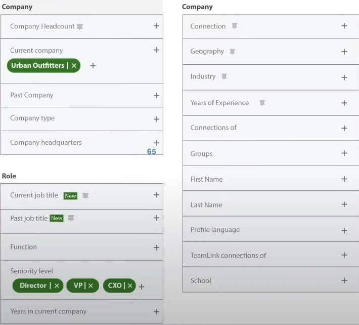 Filtering leads by specific criteria
