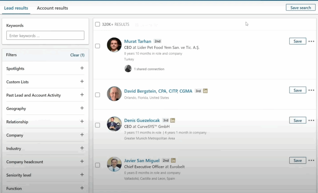 Targeted LinkedIn Group Member Result