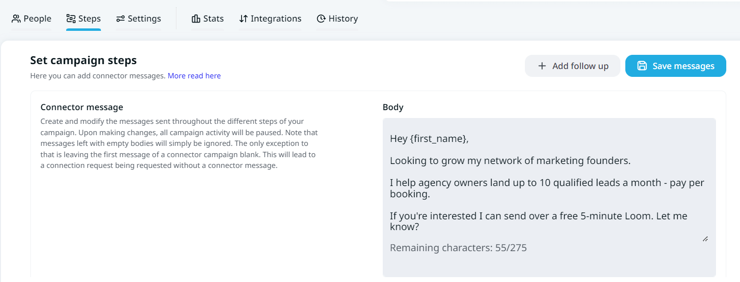 Measuring LinkedIn metrics on Expandi