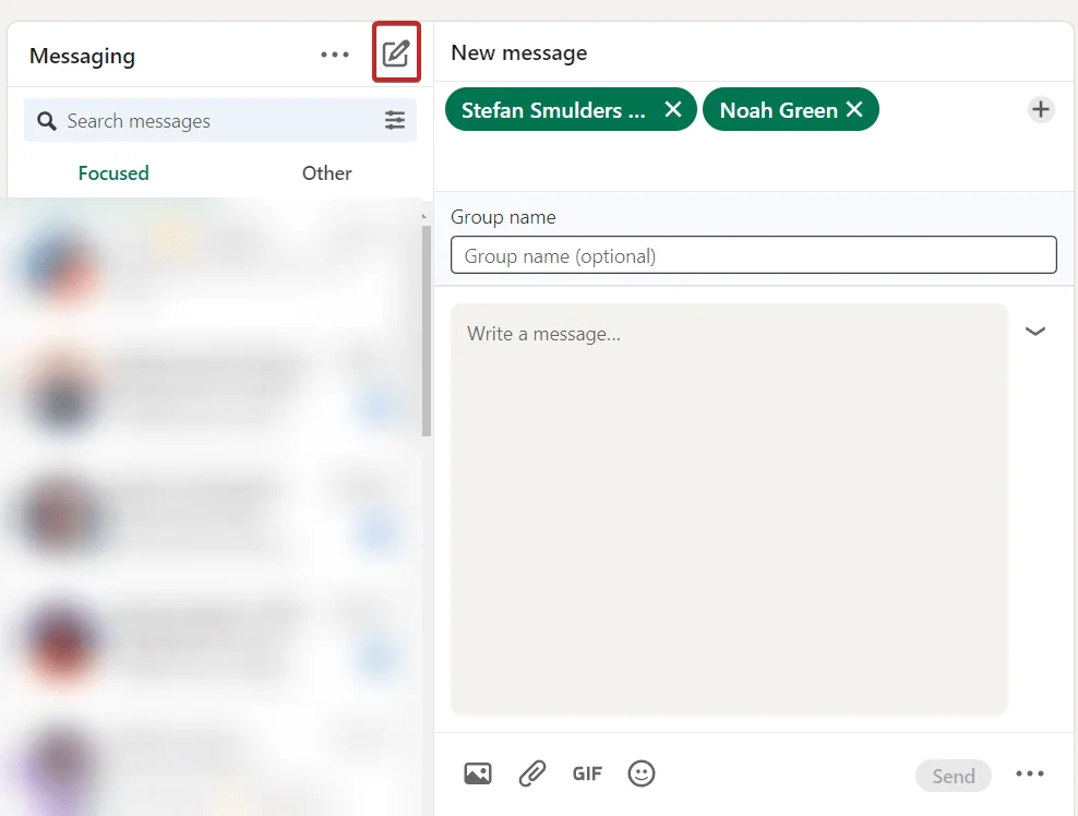 Sending mass messages on LinkedIn manually