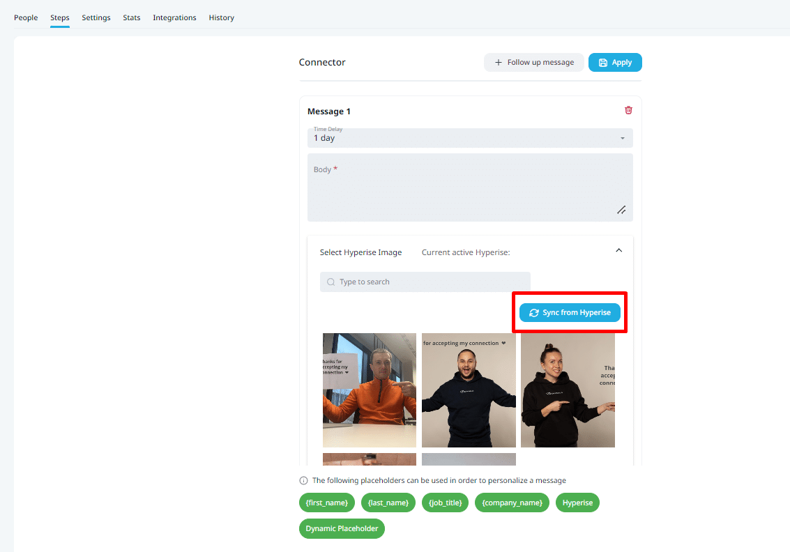 Gif personalization in Expandi