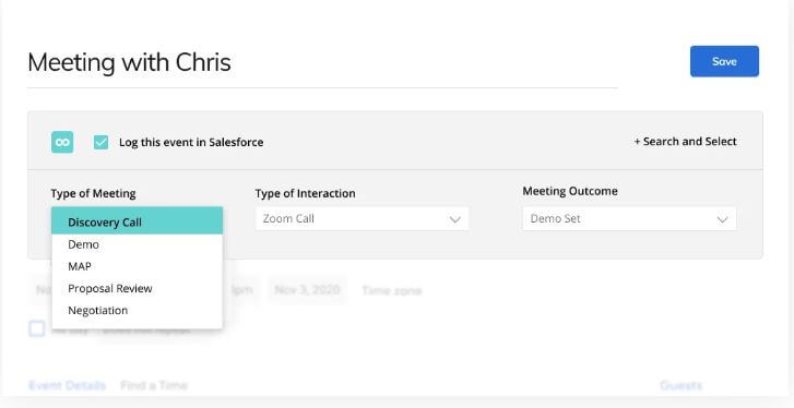 A screenshot of Groove's meeting scheduling options