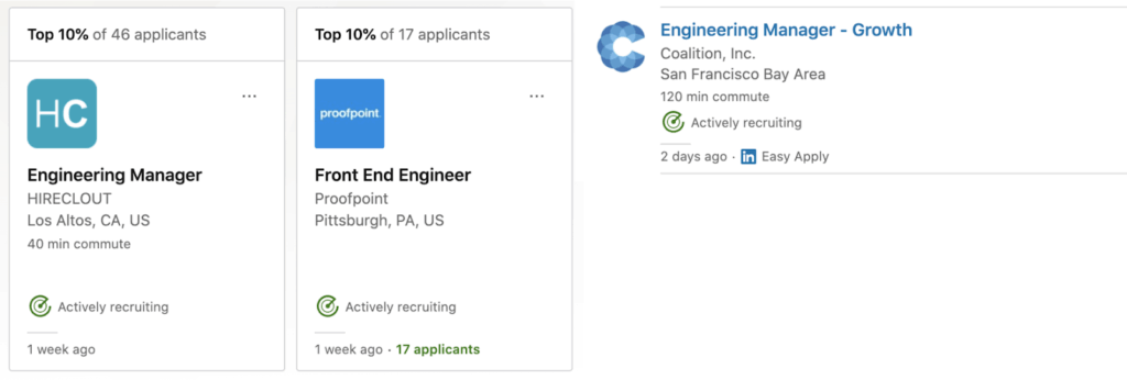 “Actively Recruiting” tag on LinkedIn.