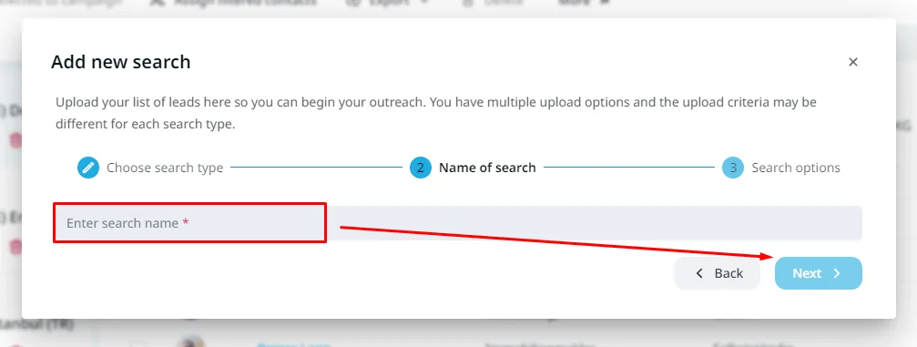 Searching for candidates on LinkedIn via Expandi