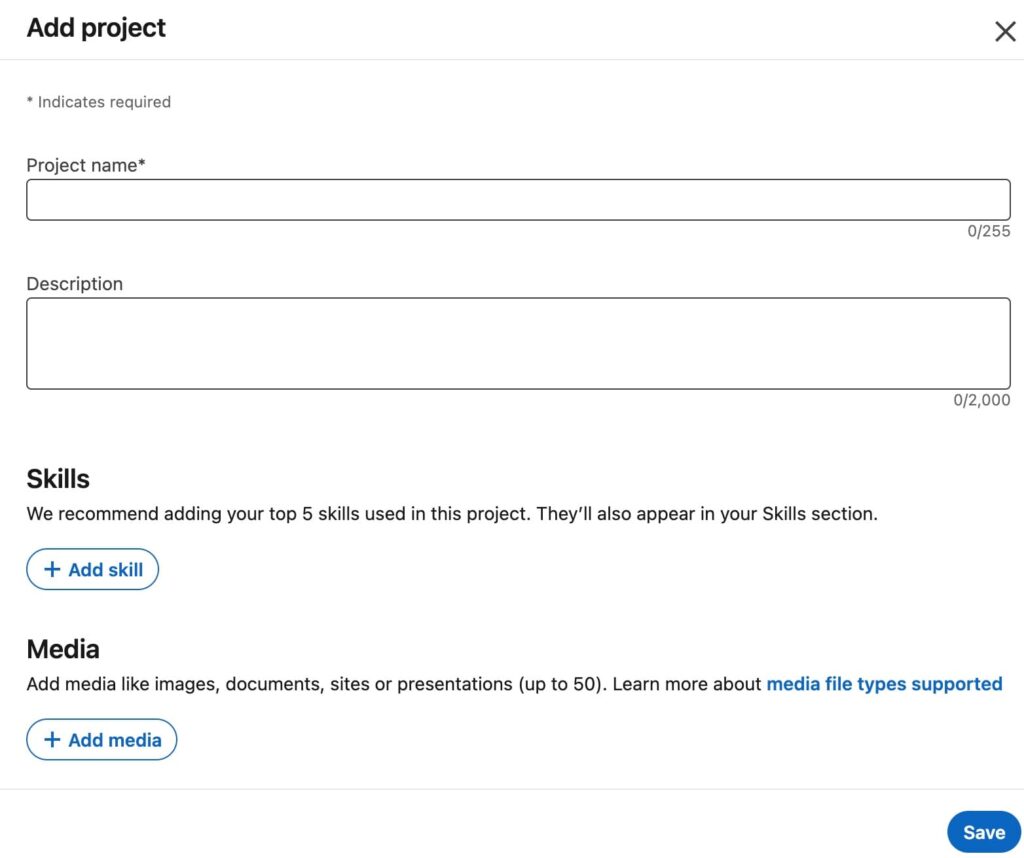 how to upload portfolio on linkedin