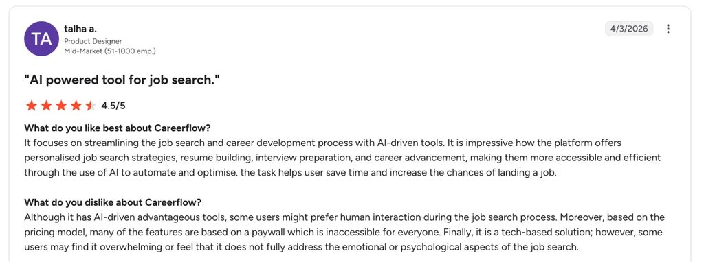 careerflow g2 review