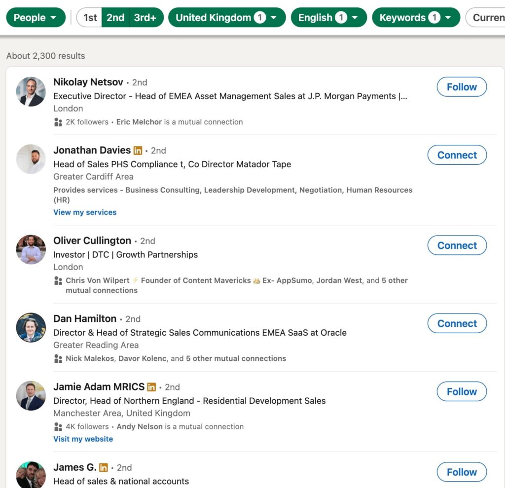 LinkedIn search