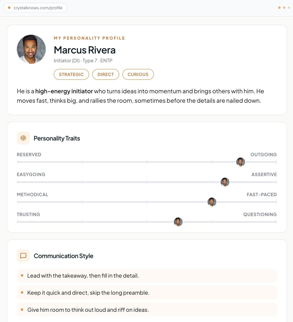 crystal linkedin profile analysis