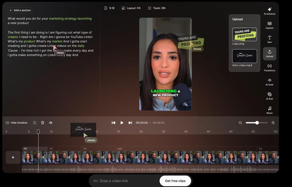 opus clip AI editing