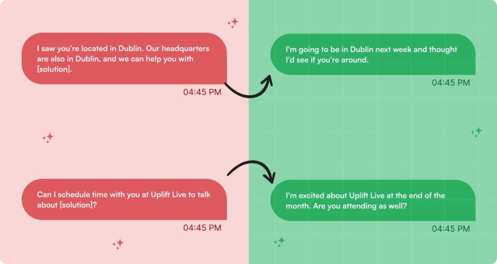 Example of LinkedIn cold messaging strategies: why personalized event-driven outreach converts better than generic sales pitches