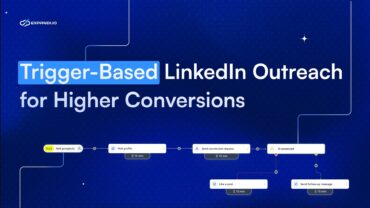 Expandi.io banner showcasing trigger-based sales automation with step-by-step LinkedIn engagement flow
