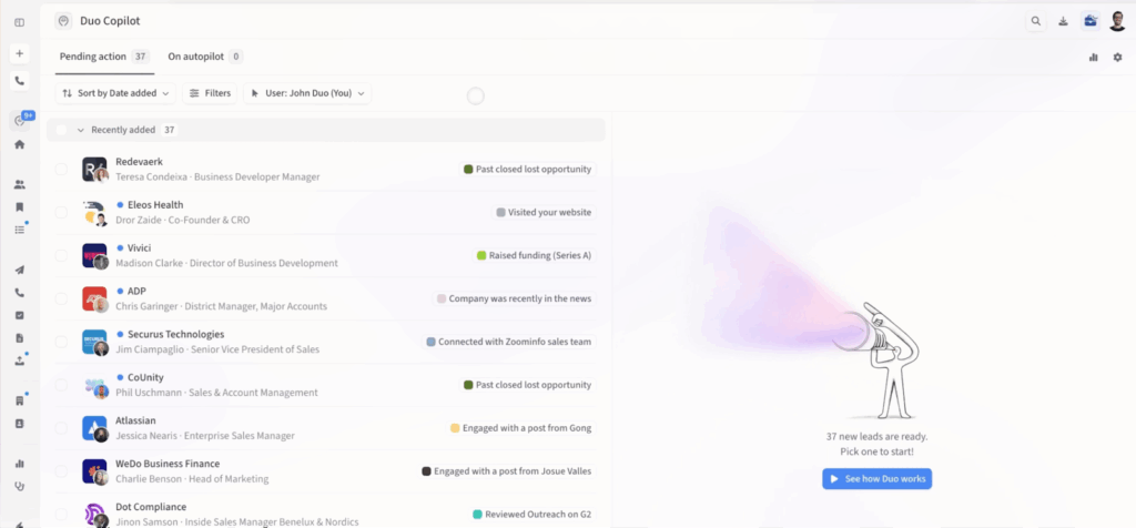 Amplemarket dashboard