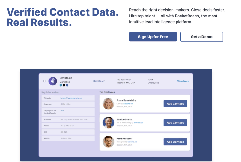 RocketReach lead generation company