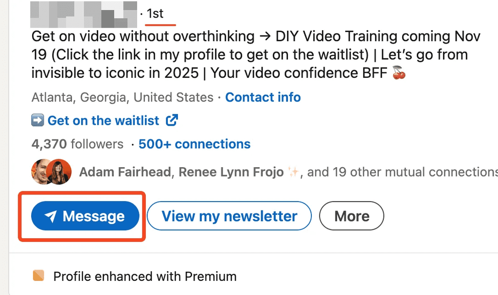 linkedin send a message to a fist degree connection