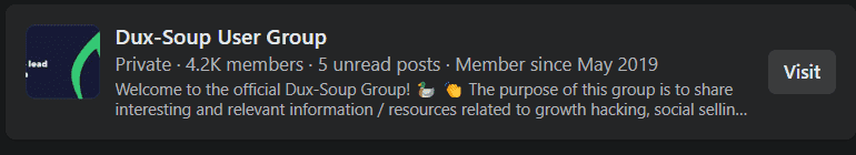 Use group on LinkedIn - Dux-Soup