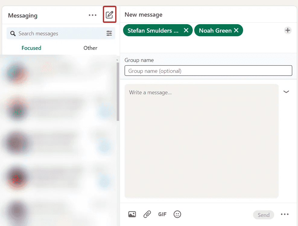Sending mass messages on LinkedIn manually