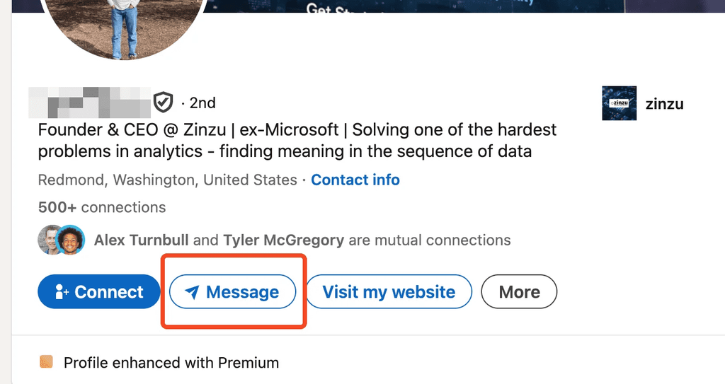 linkedin send a message for free to open profile account
