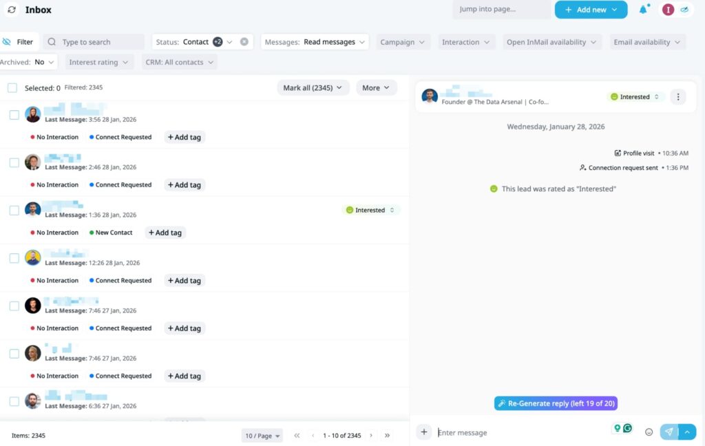 shared inbox linkedin messages