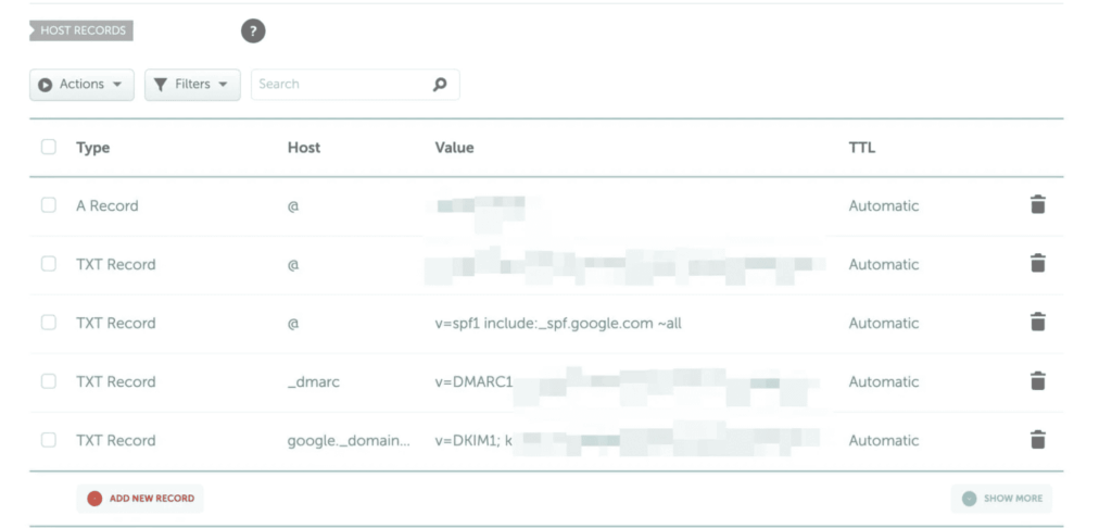 namecheap dns records for domain