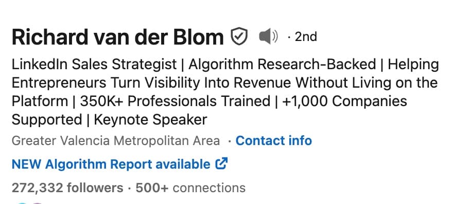 richard van der bloom linkedin headline formula
