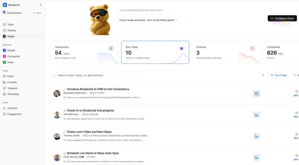 break cold social selling crm