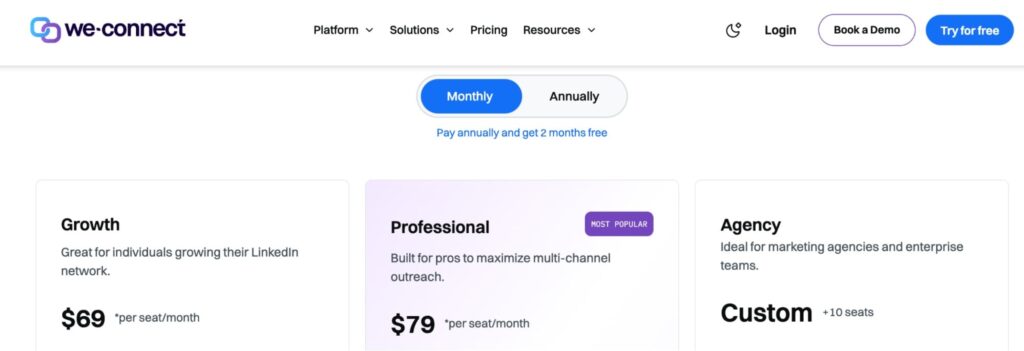 We-Connect pricing