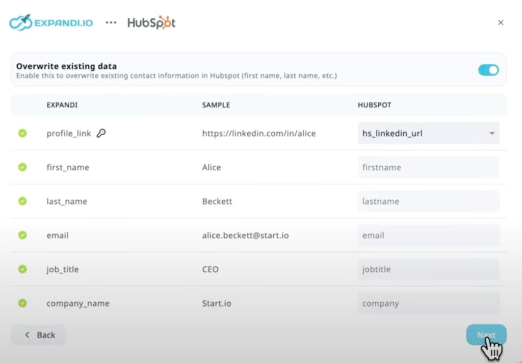 expandi hubspot integration