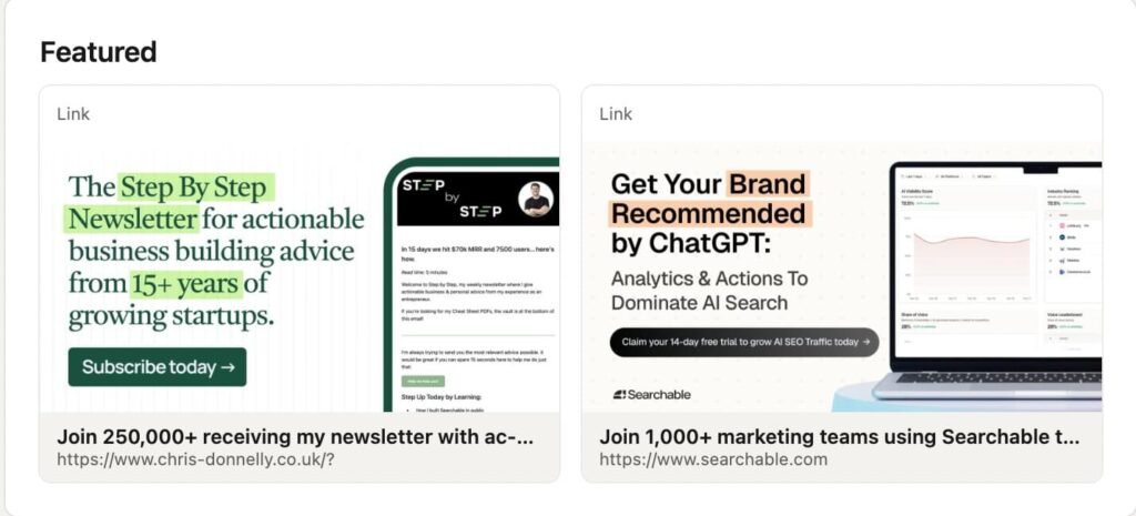 linkedin profile featured section