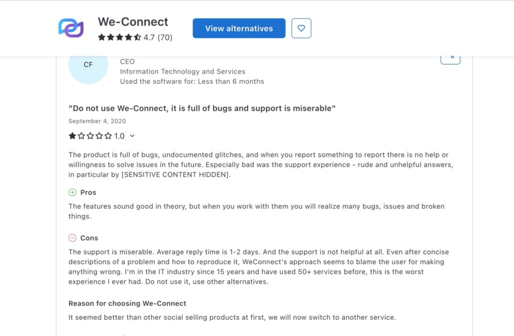 We-Connect competitors
